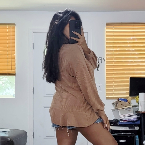 KEEPING IT REAL NUDE PEACH TUNIC TOP - Picture 3 of 11